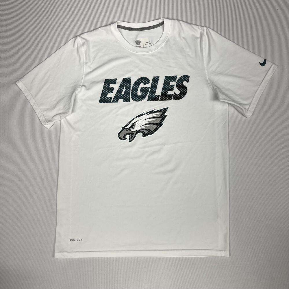 Philadelphia Eagles Shirt Mens M White NFL Football Dri-FIT Nike Training